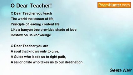 Geeta Nair - O Dear Teacher!