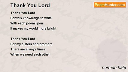norman hale - Thank You Lord