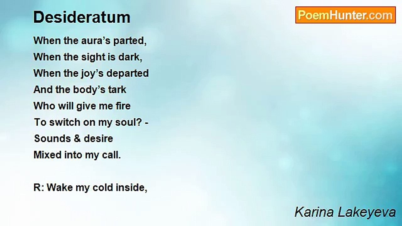 Karina Lakeyeva - Desideratum