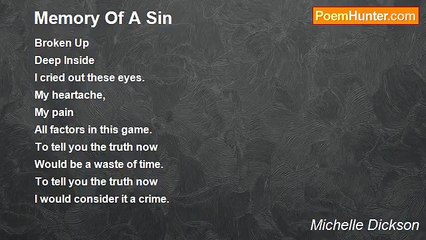 Michelle Dickson - Memory Of A Sin