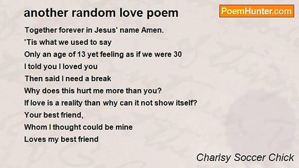 Charlsy Soccer Chick - another random love poem