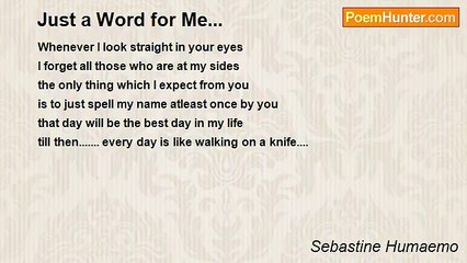 Sebastine Humaemo - Just a Word for Me...