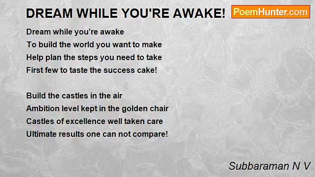 Subbaraman N V - DREAM WHILE YOU'RE AWAKE!