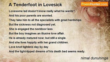nimal dunuhinga - A Tenderfoot in Lovesick