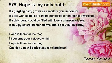 Raman Savithiri - 979. Hope is my only hold