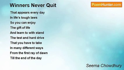 Seema Chowdhury - Winners Never Quit