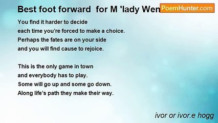 ivor or ivor.e hogg - Best foot forward  for M 'lady Wennie