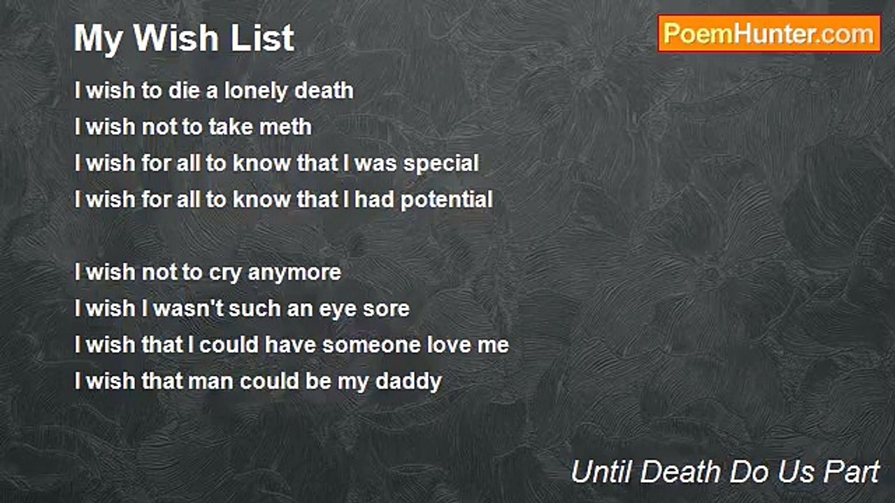 Until Death Do Us Part - My Wish List