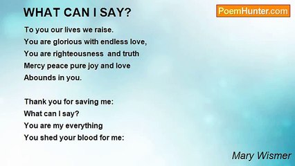 Mary Wismer - WHAT CAN I SAY?