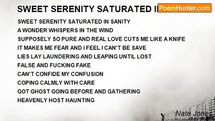 Nate Jones - SWEET SERENITY SATURATED IN SANITY