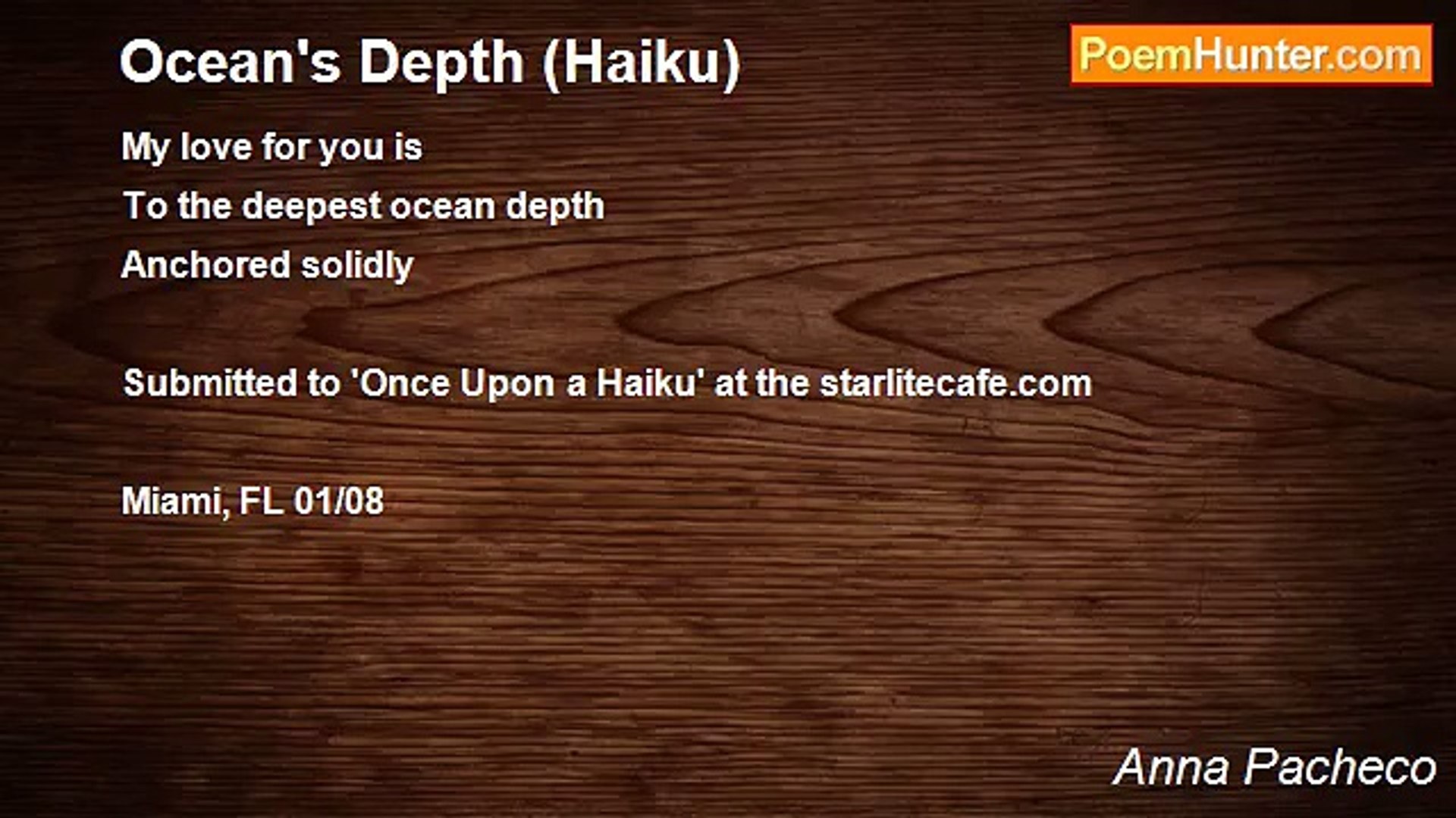 ⁣Anna Pacheco - Ocean's Depth (Haiku)