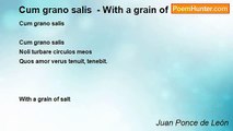 Juan Ponce de León - Cum grano salis  - With a grain of salt