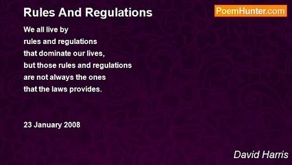 David Harris - Rules And Regulations