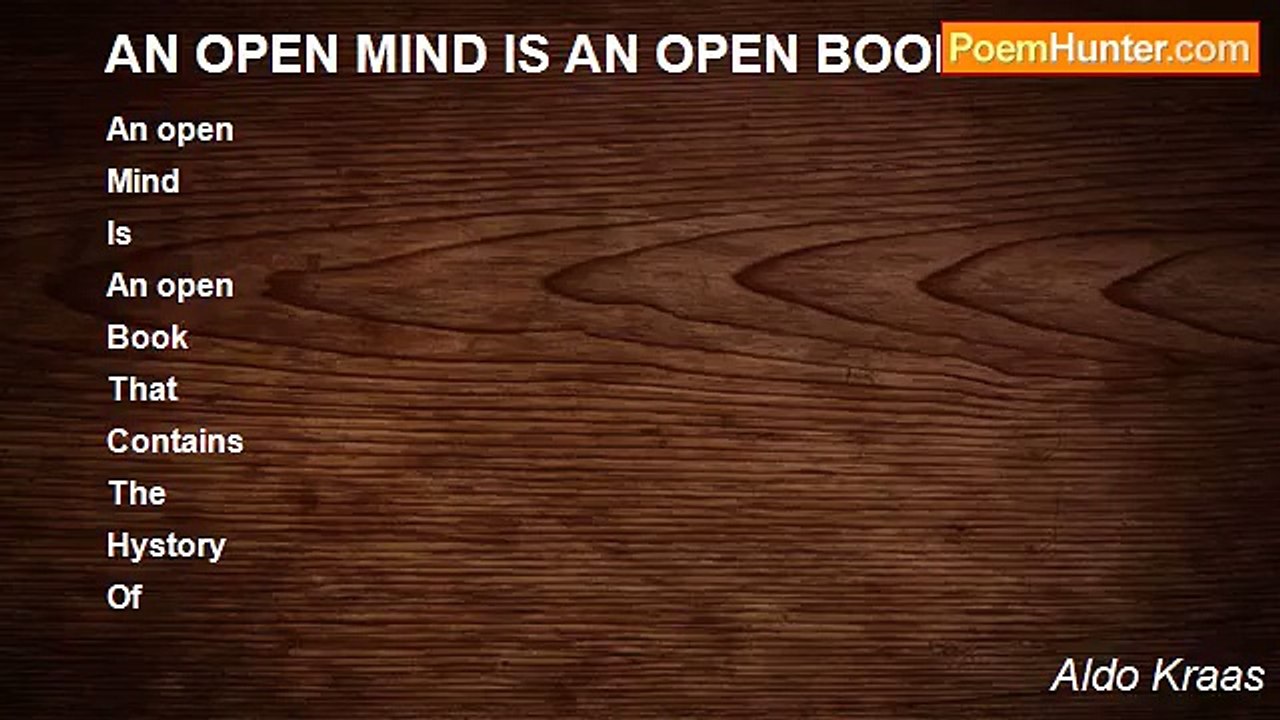 Aldo Kraas - AN OPEN MIND IS AN OPEN BOOK