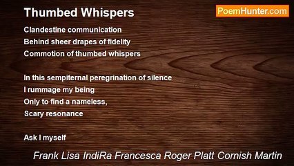 Frank Lisa IndiRa Francesca Roger Platt Cornish Martin - Thumbed Whispers