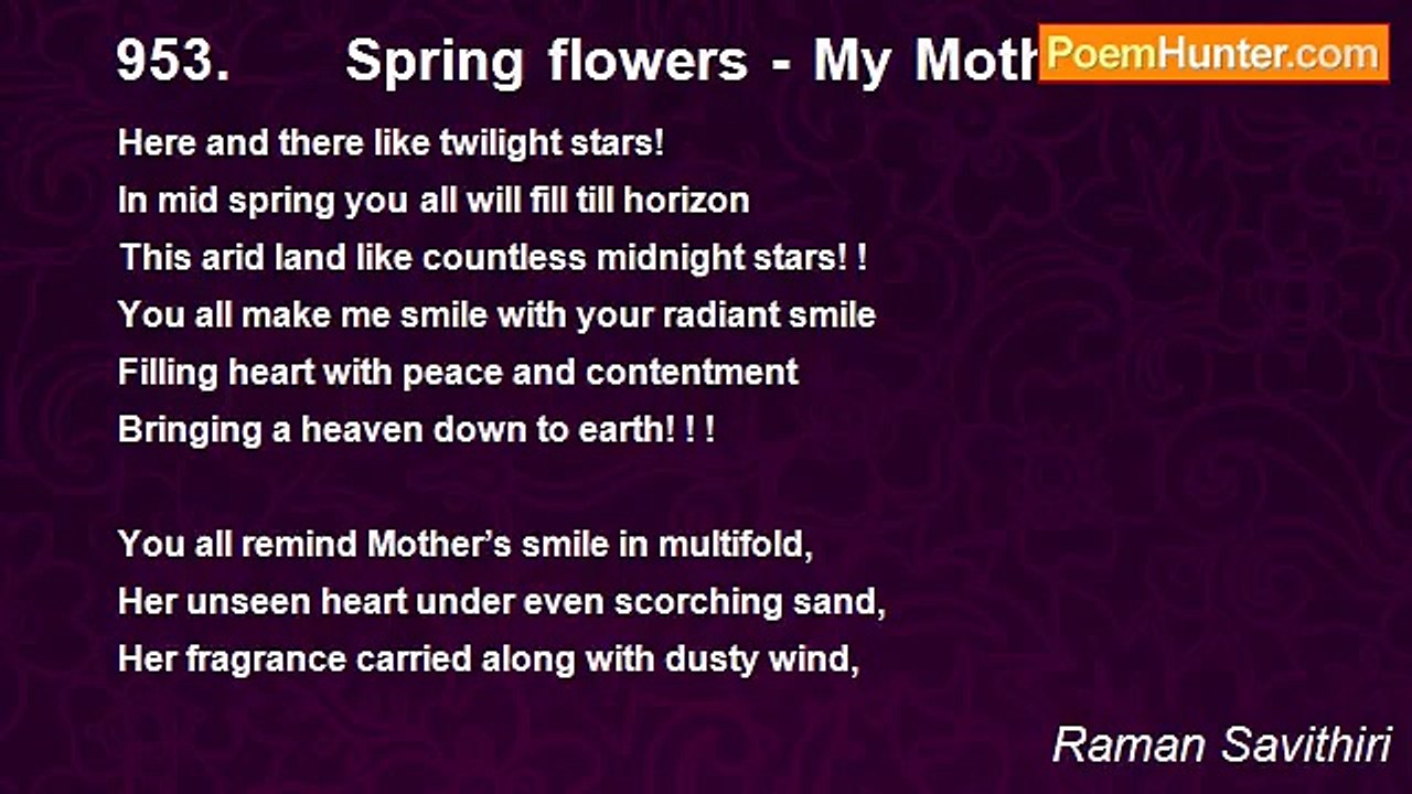 Raman Savithiri - 953.	Spring flowers - My Mother’s smile in multifold 	140208
