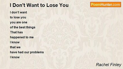 Rachel Finley - I Don't Want to Lose You