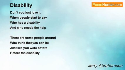 Jerry Abrahamson - Disability