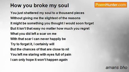 amans bho - How you broke my soul