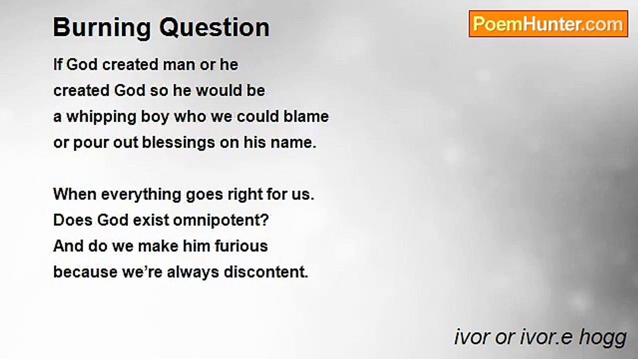 ivor or ivor.e hogg - Burning Question