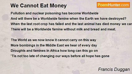 Francis Duggan - We Cannot Eat Money
