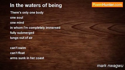 mark nwagwu - In the waters of being