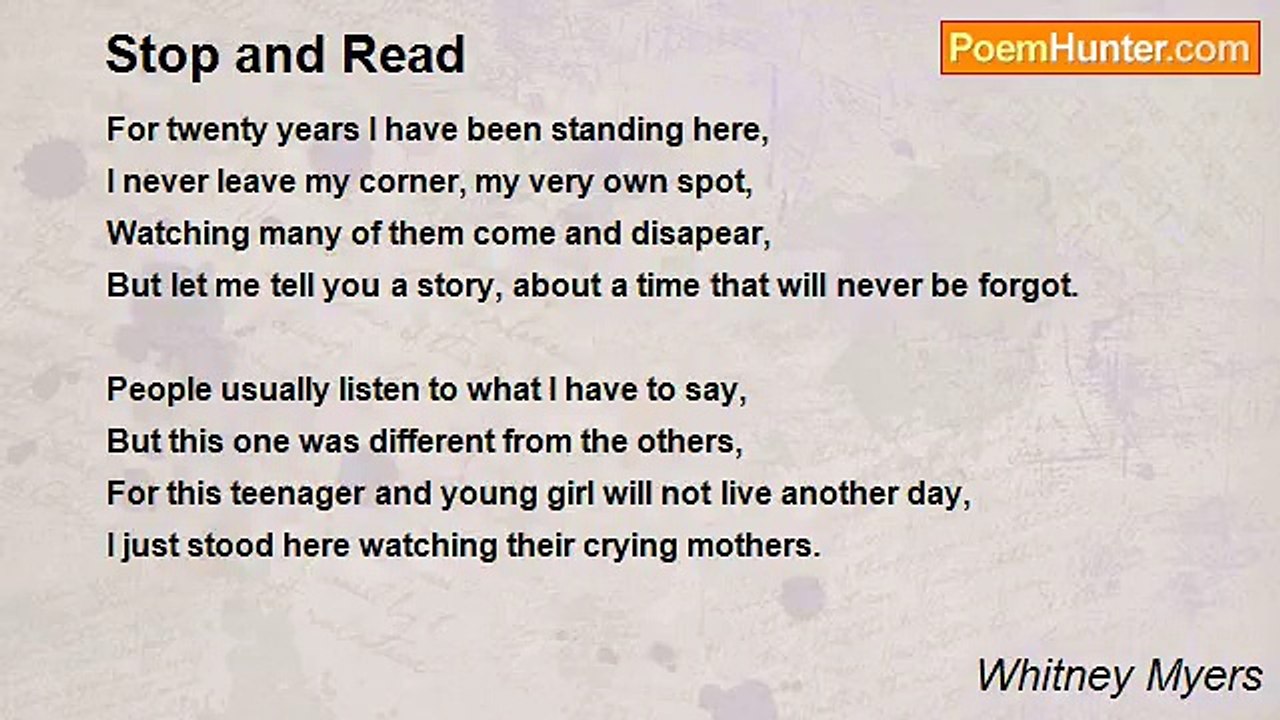 Whitney Myers - Stop and Read
