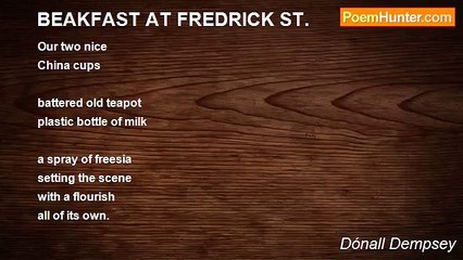 Dónall Dempsey - BEAKFAST AT FREDRICK ST.