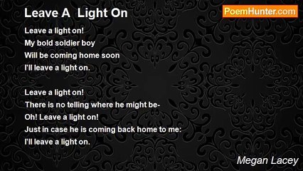 Megan Lacey - Leave A  Light On