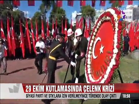Antalya'da 29 Ekim kutlamasında çelenk krizi çıktı siyasi partilere izin verilmedi