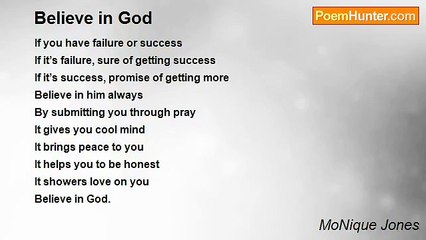 MoNique Jones - Believe in God