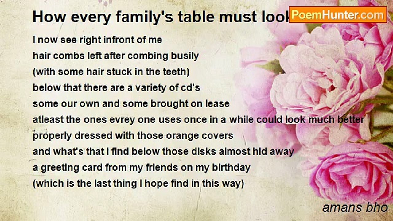 amans bho - How every family's table must look like