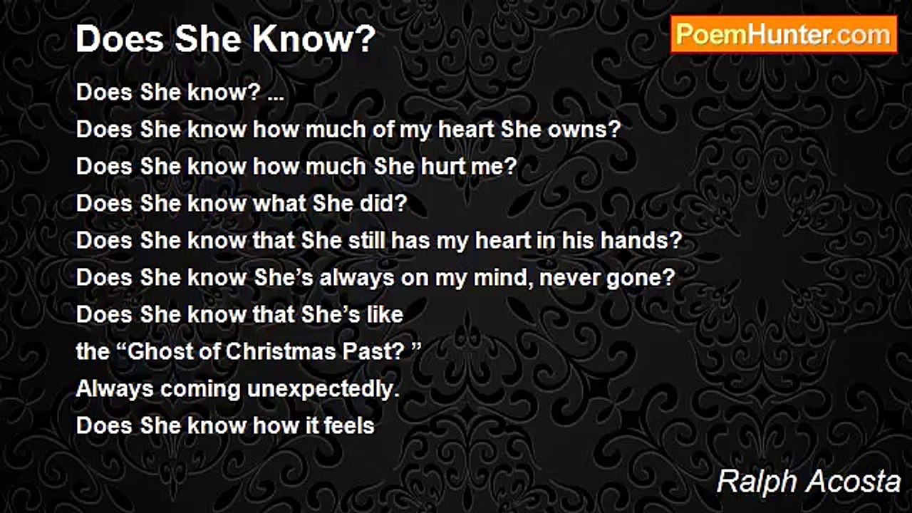 Ralph Acosta - Does She Know?
