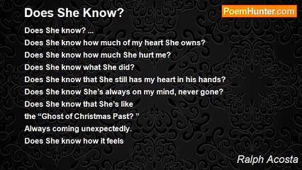 Ralph Acosta - Does She Know?