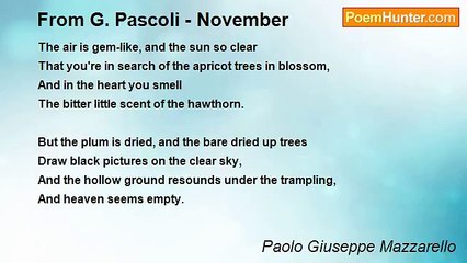 Paolo Giuseppe Mazzarello - From G. Pascoli - November