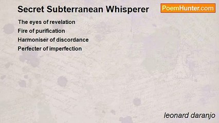 leonard daranjo - Secret Subterranean Whisperer