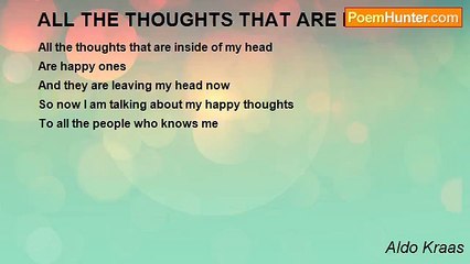 Aldo Kraas - ALL THE THOUGHTS THAT ARE INSIDE