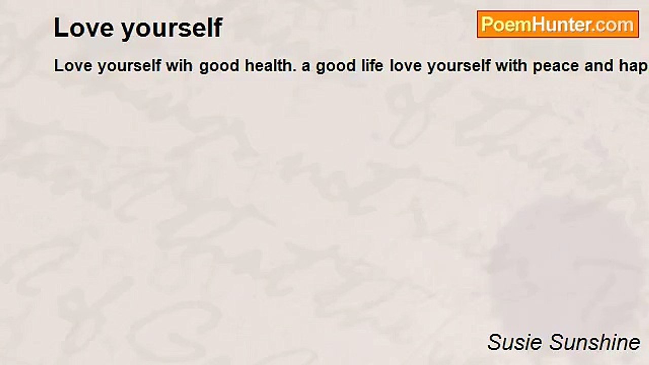 Susie Sunshine - Love yourself