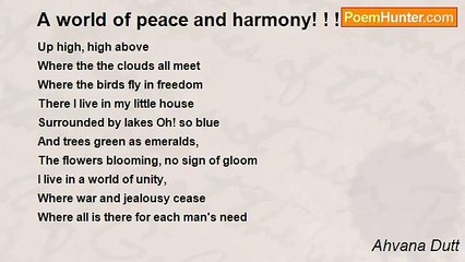 Ahvana Dutt - A world of peace and harmony! ! ! ! ! ! ! ! ! ........