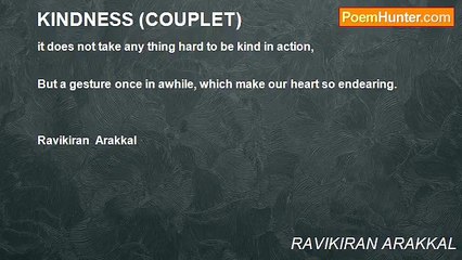 RAVIKIRAN ARAKKAL - KINDNESS (COUPLET)