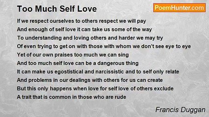 Francis Duggan - Too Much Self Love