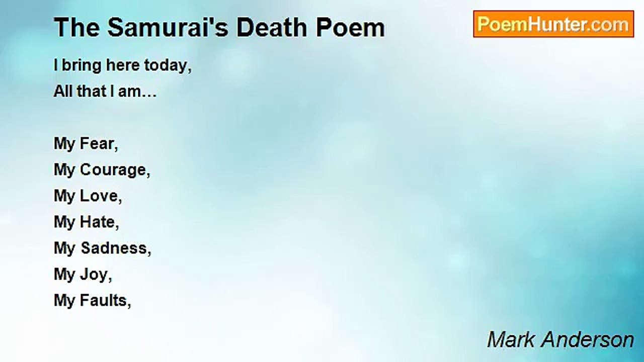Mark Anderson - The Samurai's Death Poem