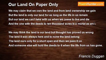Francis Duggan - Our Land On Paper Only