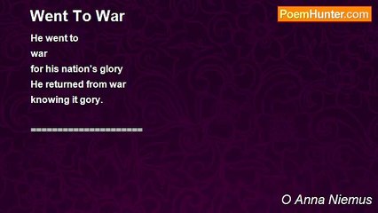 O Anna Niemus - Went To War
