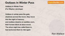 Ron Wallace - Outlaws In Winter Pass