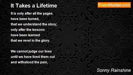 Sonny Rainshine - It Takes a Lifetime