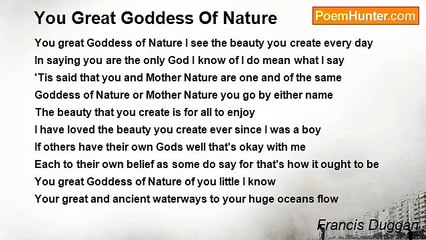Francis Duggan - You Great Goddess Of Nature