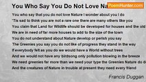 Francis Duggan - You Who Say You Do Not Love Nature