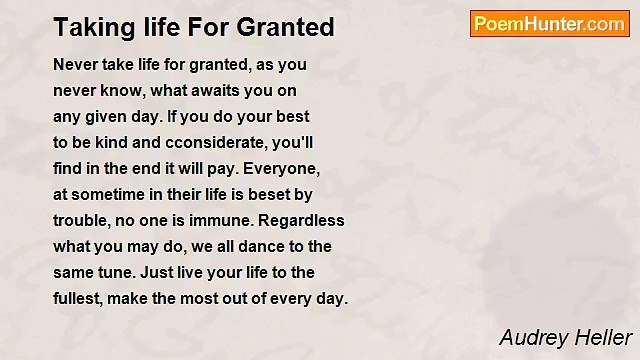 Audrey Heller - Taking life For Granted