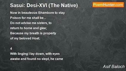Asif Baloch - Sasui: Desi-XVI (The Native)
